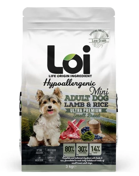 LOİ MİNİ ADULT KUZU ETLİ KÖPEK MAMASI 3 KG ürün görseli 1