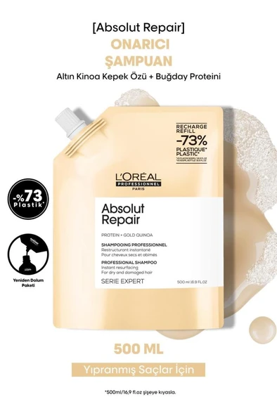Loreal Professionnel Absolut Repair Onarıcı Şampuan Refill  500 ml ürün görseli 1