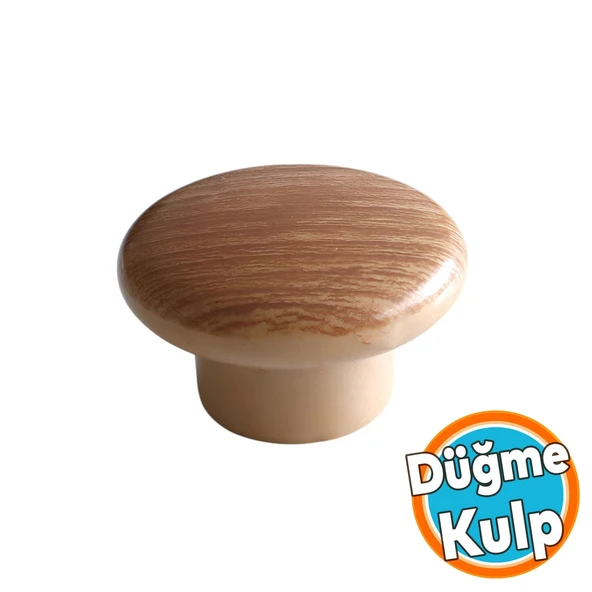 Mobilya Düğme Kulp Açık Ceviz Renk Mutfak Dolap Dolabı Çekmece Kulpu Kulbu Plastik Tek Vida ürün görseli 1