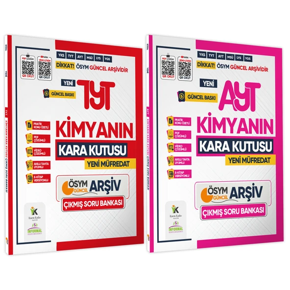 2025 TYT-AYT KİMYA Kara Kutu ÖSYM Çıkmış Soru Havuzu Bankası 2li SET Konu Özetli Video/PDF Çözümlü ürün görseli 1