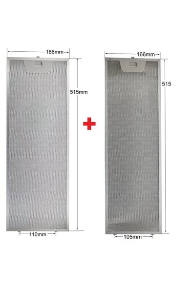 HGNM E Trading  2 set 00660222 00660223 Davlumbaz Filtre Seti 515 x 166 + 515 x 186 mm E10-E11 ürün görseli 1