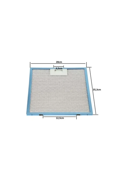 HGNM E Trading  2 Adet 280x350 Mm Alüminyum Davlumbaz Yağ Filtresi Alt Tırnak 12,5 Cm, Üst Tıırnak Arası 4,5 Cm A7 ürün görseli 1