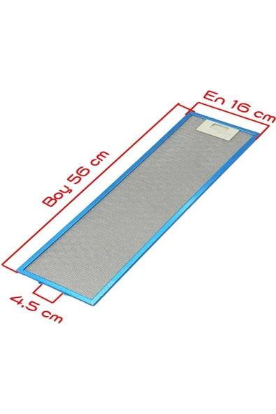 Alanya Yedek Parça 560x160mm Kumtel Davlumbaz Filtre 56X16 CM Yedek Parça mutfak havalandırma alüminyum aspiratör E7 ürün görseli 1
