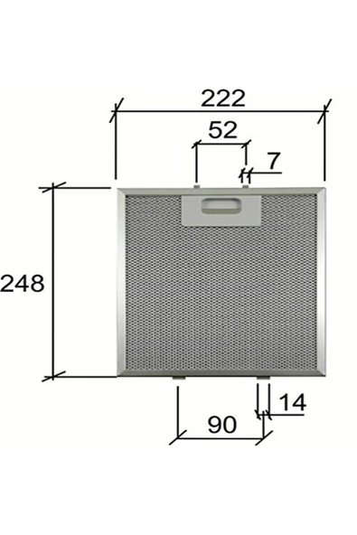 Alanya Yedek Parça 248 x 222 mm Davlumbaz Aspiratör Filtresi Metal yağ Filtresi 480122102126 C00344909, Whirlpool F3 ürün görseli 1