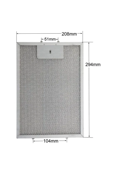 Alanya Yedek Parça Davlumbaz Filtresi 208x295 mm F6 ürün görseli 1