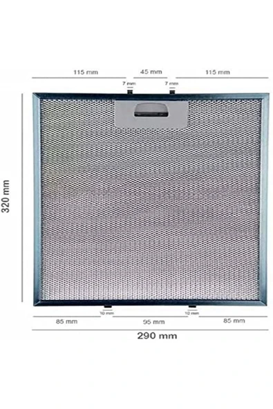 Alanya Yedek Parça 320 x 290 mm Aspiratör Davlumbaz Metal Yağ Filtresi Teka DE70-DB70-CWX108.900-40472718-L8 ürün görseli 1