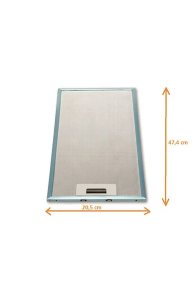 Alanya Yedek Parça 205X474 mm Davlumbaz Filtresi Ankastre Aspiratör Alüminyum metal Ocak Yağ Filtresi  E8 ürün görseli 1