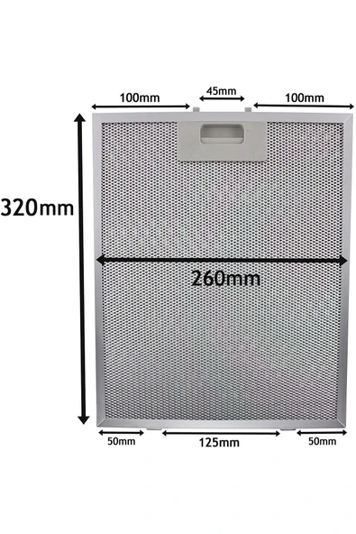 Alanya Yedek Parça  2 Adet  320 x 260 mm Davlumbaz Aspiratör Filtresi Metal Yağ Filtresi L5 ürün görseli 1
