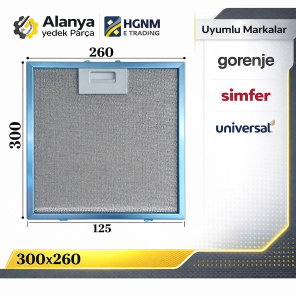 HGNM E Trading  2 Adet 260x301 mm 260x300 mm Aspiratör Davlumbaz Filtresi 26x30 cm A8 ürün görseli 1