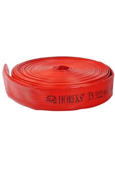 1½" İÇİ DIŞI KAPLAMALI KIRMIZI 25 METRE YANGIN HORTUMU TS 9222 SERTİFİKALI ürün görseli 1