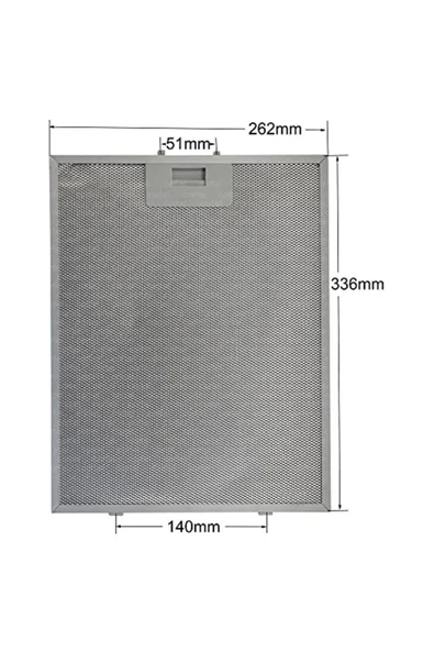 Alanya Yedek Parça Davlumbaz filtresi 26,2 x 33,5 cm 9189204750 335x262 mm Beko ESTY Silverline Termike ürün görseli 1