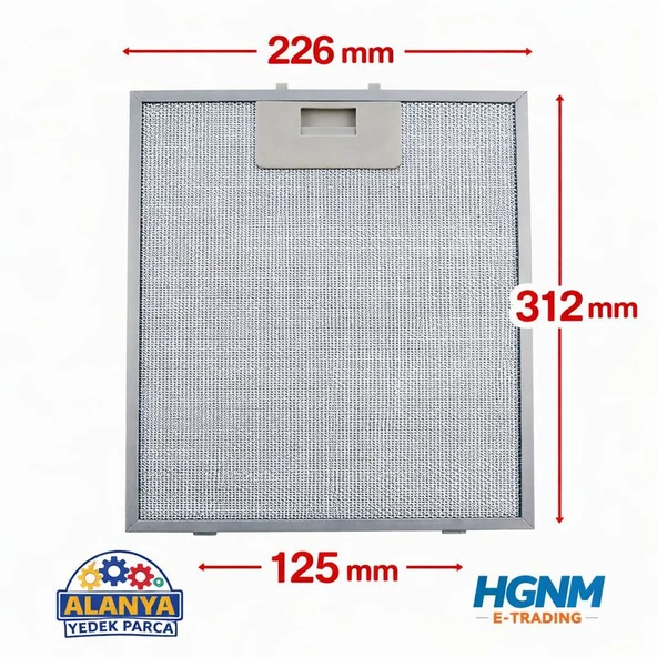 HGNM E Trading  2 Adet 22,6 31,2 cm Da6-833 Aspiratör & Davlumbaz Metal Yağ Filtresi, Ile Uyumlu 226x312 MM ürün görseli 1