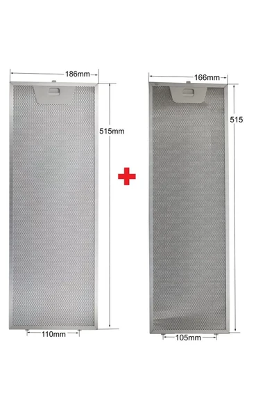 Alanya Yedek Parça 515 x 166 mm + 515 x 186 mm Davlumbaz Filtre Seti 00660222-00660223 E10-E11 ürün görseli 1