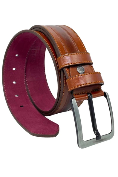Taba Suni Deri Dikişli Model 4.5 Cm.lik Spor Kot Kemer - 4523-61-22ks ürün görseli 1