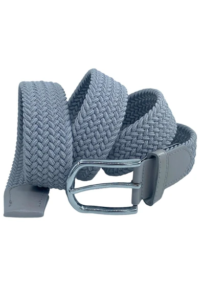 Elastik Esnek Unisex Örgü Kemer Yeşil - Resim 4