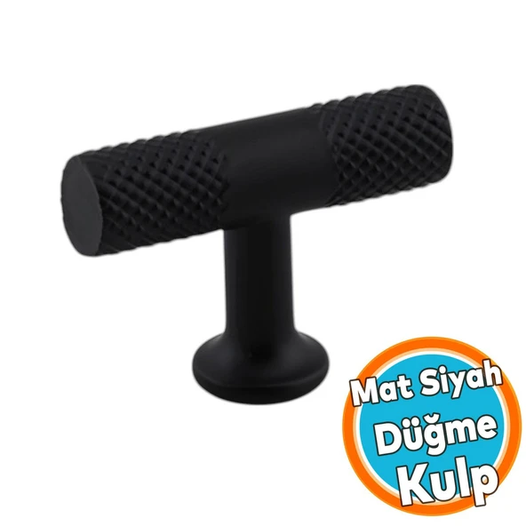 Metal Kulp Düğme Çekmece Mutfak Mobilya Dolabı Dolap Kapak Kulpu Kulbu Kulpları Mat Siyah ürün görseli 1