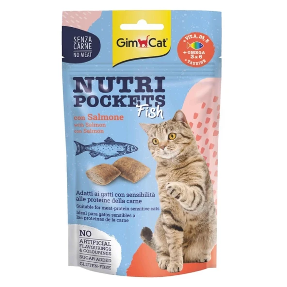 Gimcat Tahılsız Somon Balıklı Kıtır Kedi Ödülü 60 gr ürün görseli 1