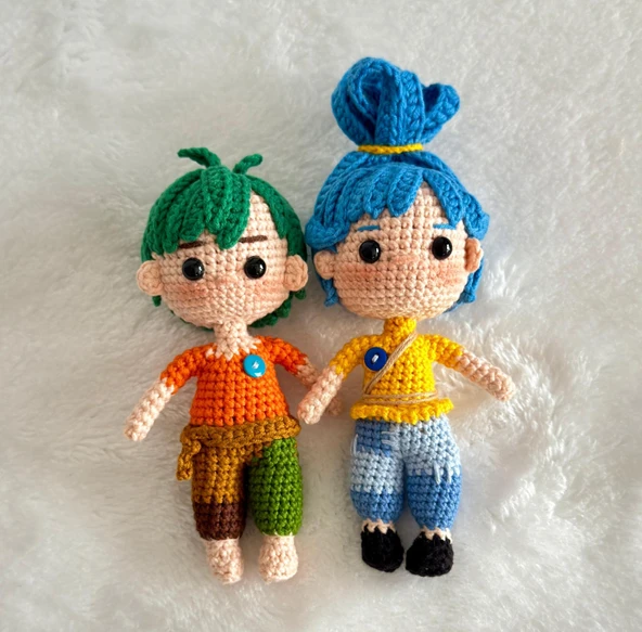 Sevgiliye Özel It takes Two Maskot May ve Cody Figürleri Amigurumi Organik Oyuncak ürün görseli 1