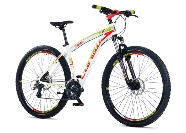 Corelli Dusty 2.1 HD Fren Shimano 21 Vites 27,5 Jant Dağ Bisikleti Beyaz Yeşil Kırmızı 20 Kadro ürün görseli 1