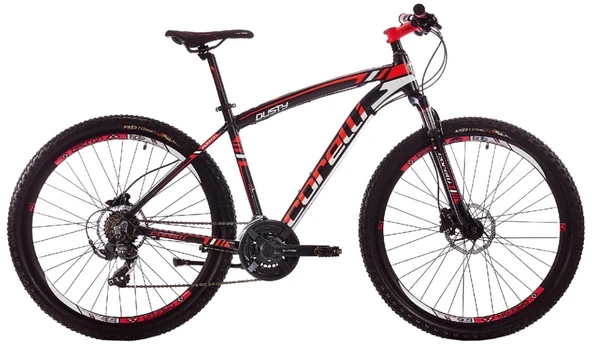 Corelli Dusty 2.0 HD Fren Shimano 21 Vites 26 Jant Dağ Bisikleti Siyah Kırmızı Beyaz 18 Kadro ürün görseli 1