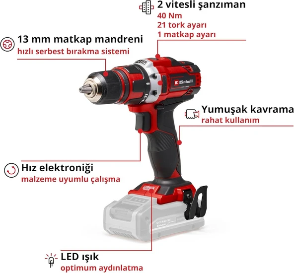 Einhell TE CD 18/40 Lİ Solo Vidalama - Resim 2