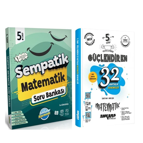 Ünlüler Karması 5. Sınıf Matematik Sempatik Soru Bankası ve Ankara Yayıncılık Deneme Seti 2 Kitap ürün görseli 1