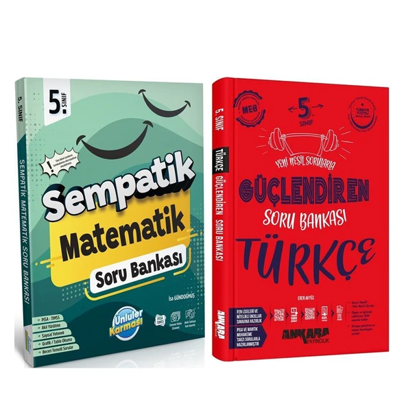Ünlüler Karması 5. Sınıf Matematik Sempatik ve Ankara Yayıncılık Türkçe Soru Bankası Seti 2 Kitap ürün görseli 1