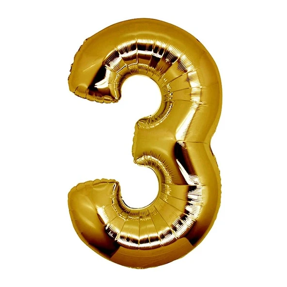 Brokoli Home 3 Numara Folyo Gold Balon Folyo Altın Balon 100cm 40İnç ürün görseli 1