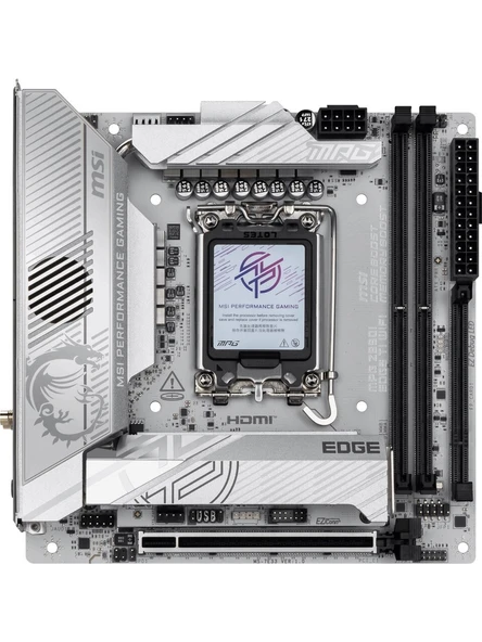 MSI MB MPG Z890I EDGE TI WIFI SOKET 1851 DDR5 8600MHZOC USB 20Gbps 4xM.2 2xTB4 HDMI 2x DP 5G LAN WIFI 7 mini ITX ürün görseli 1