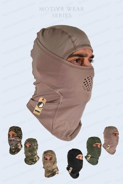 Motosiklet Outdoor Taktik Askeri Boyunluk Kask Termal Maske Balaklava  Tan ürün görseli 1