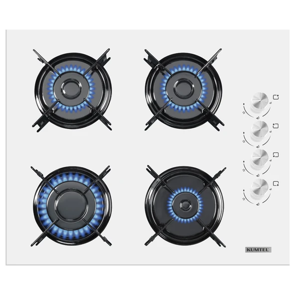 Kumtel Home Plus Beyaz Cam Ankastre Set - Resim 2