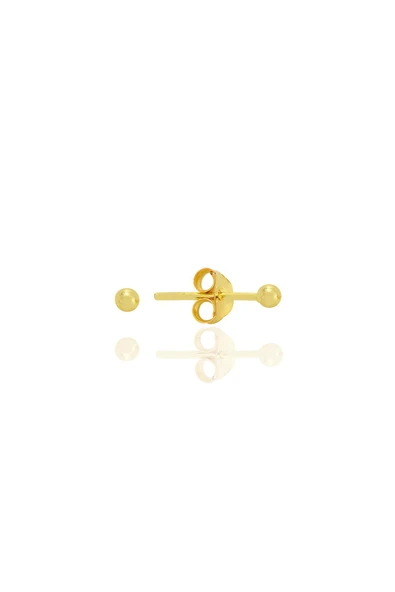 Gümüş altın yaldızlı 2 mm gümüş top küpe SGTL12811GOLD ürün görseli 1