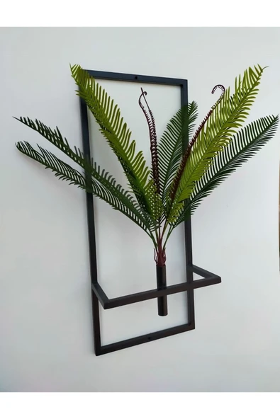 DDTREND Dekoratif Metal Çiçeklik Ve Yapay Palmiye Areka Duvar Aksesuarı Dekoratif Salon Balkon Yapay Çiçek ürün görseli 1