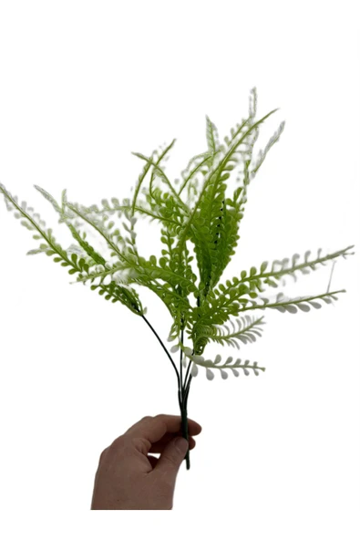 DDTREND Yeşil Beyaz 5 Dallı Dekoratif Yapay Çiçek 5 Dal Demet Yapay Çiçek 30 cm ürün görseli 1