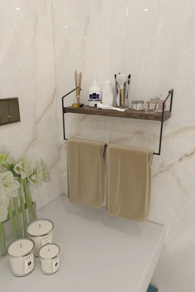 DDPEST Banyo Mutfak Havluluk Dekoratif Metal Havluluk Düzenleyici El Havlusu Havlu Askısı Duvar Rafı ürün görseli 1
