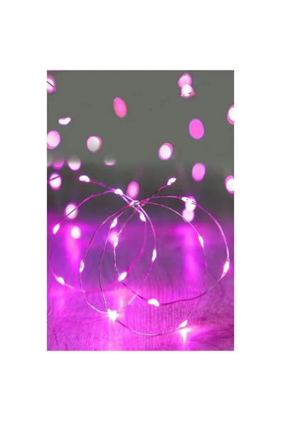 DDPEST B.Pil İle Çalışan Dekoratif 10 Metre Peri Led Işık Pembe Işık Aydınlatma (Piller Dahil Değildir)-B ürün görseli 1