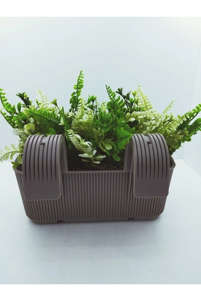 DDPEST DDP-403 Yapay Çiçek Dahil Saksıda Aranjman Balkon Saksısı Balkon Çiçeği Destek Aparatlı ürün görseli 1