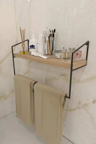 DDPEST Raflı Havluluk Ahşap Metal Organizer Havluluk Banyo Mutfak Düzenleyici El Havluluğu Havlu Askısı ürün görseli 1
