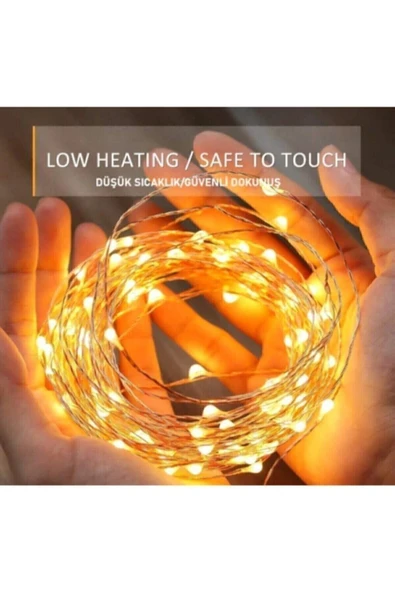DDPEST Pil Ile Çalışan Animasyonlu 3 Metre Peri Led Işık Sarı Günışığı (PİLLER DAHİL DEĞİLDİR)-nt ürün görseli 1
