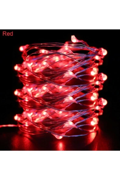 DDPEST Pil Ile Çalışan Dekoratif 10 Metre Peri Led Işık Kırmızı Işık Aydınlatma (PİLLER DAHİL DEĞİL)-lw ürün görseli 1