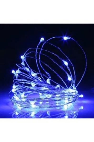 DDTREND Peri Led 10 Metre Pilli Mavi Renk Dekoratif Aydınlatma Yılbaşı Süsü ürün görseli 1