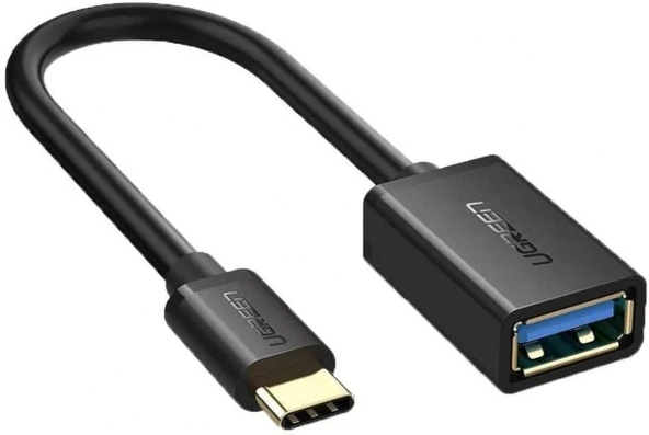 UGREEN 30701 USB-C to USB 3.0 OTG Dönüştürücü Adaptör 5GB/s Hızlı Veri Aktarımı 0.15metre Siyah ürün görseli 1