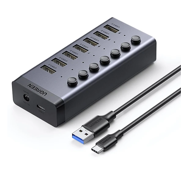 UGREEN 30778 7 Port 5Gbps (USB 3.0 Bağlantı Noktasında) Aktarım Hızı Hub Çoklayıcı ve Şarj İstasyonu ürün görseli 1