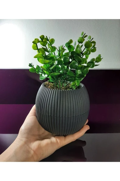 DDPEST Saksıda Yapay Bitki Şimşir Taş Yosunlu Mercan Saksı 20 Cm Dekoratif Banyo Mutfak Masa Çiçeği ürün görseli 1