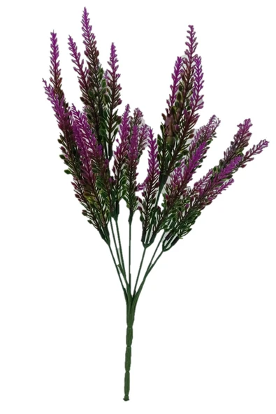 DDPEST Yapay Bitki Fuşya Lavanta Demeti Pudrasız Model Yapay Dekor Yeşillik Aranjman 35 Cm 7 Dallı-nt ürün görseli 1