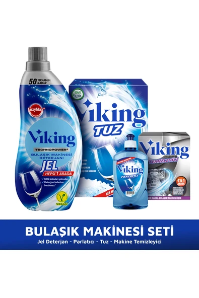 Bulaşık Makinesi Seti Jel Deterjan + 1,5 kg Tuz + Makine temizleyici toz + 450 ml Parlatıcı 4'lü Set ürün görseli 1