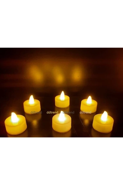 DDTREND 6 Adet Sarı Işıklı Led Mum ( Piller Dahil ) ürün görseli 1