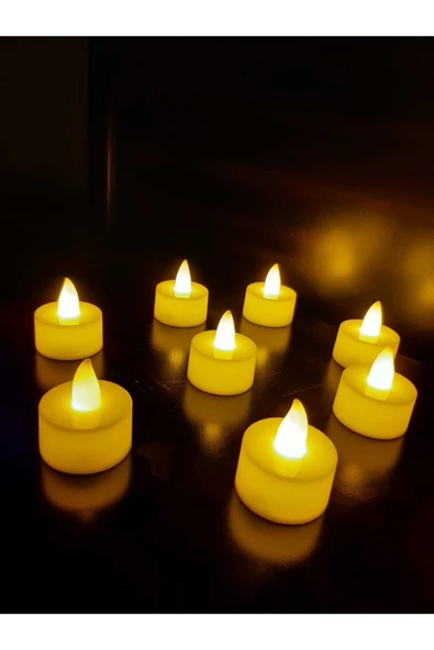 DDTREND 8 Adet Tealight Dumansız Sarı Işık Piller Dahil Led Mum ürün görseli 1