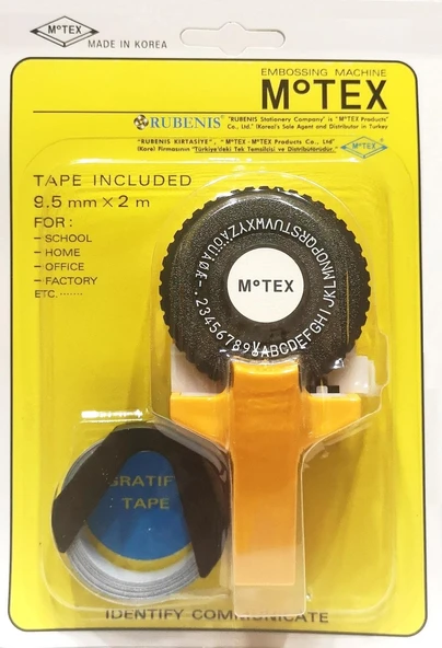 Motex 3D Kabartma Yazı Yazma ve Etiketleme Makinası + 1 Siyah Şerit ürün görseli 1