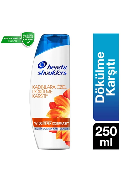 HEAD&SHOULDERS Kadınlara Özel Dökülme Karşıtı Kepeğe Karşı Etkili Şampuan 250 Ml ürün görseli 1